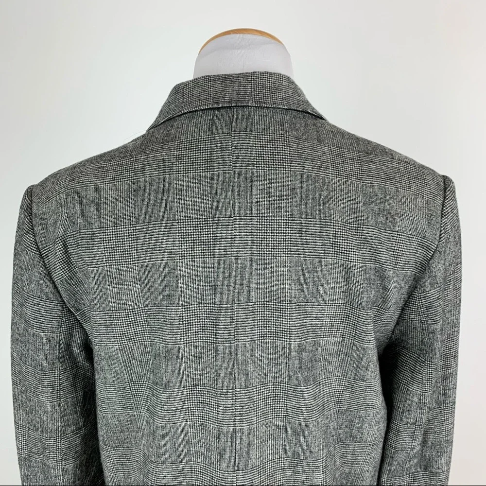 ZARA Black Plaid Double Breasted Blazer Medium - Picture 13 of 16